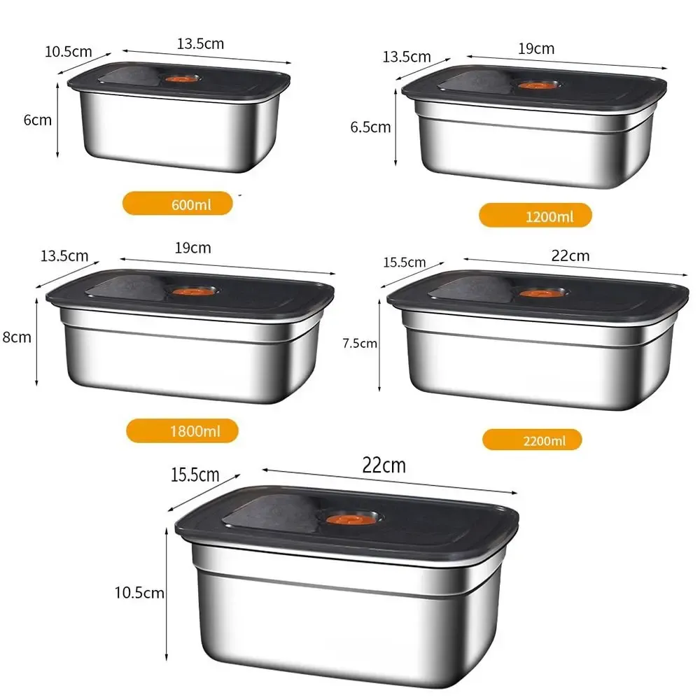 Boîte à déjeuner de camping en acier inoxydable de haute qualité, étanche et compatible micro-ondes, pour réfrigérateur et congélateur 6