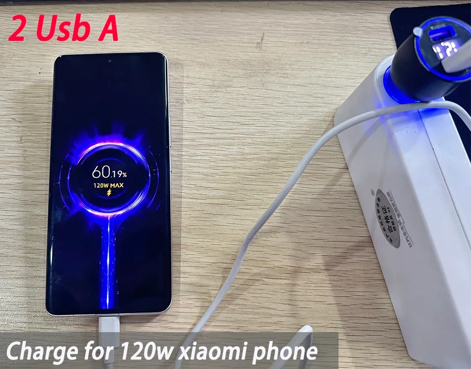 Chargeur USB pour voiture Xiaomi 120W 20V 6A Turbo Charge 67W 90W pour téléphone Mi 15, 13T, 14 Ultra, Poco X7, F8, Redmi Note 12T 3