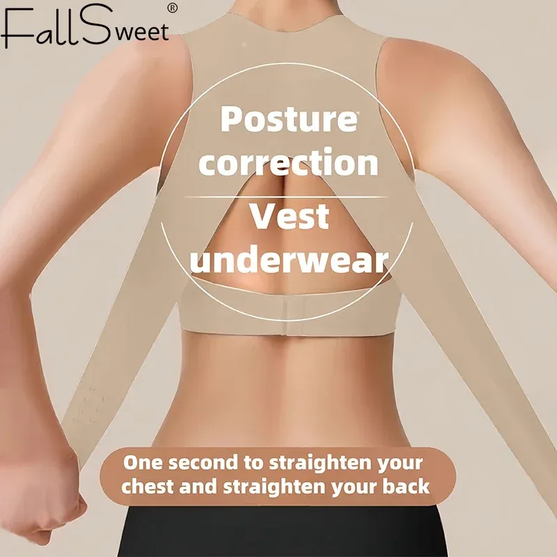Correcteur de posture dorsal réglable à soutien discret pour les épaules, ceinture anti-cyphose pour femme 2