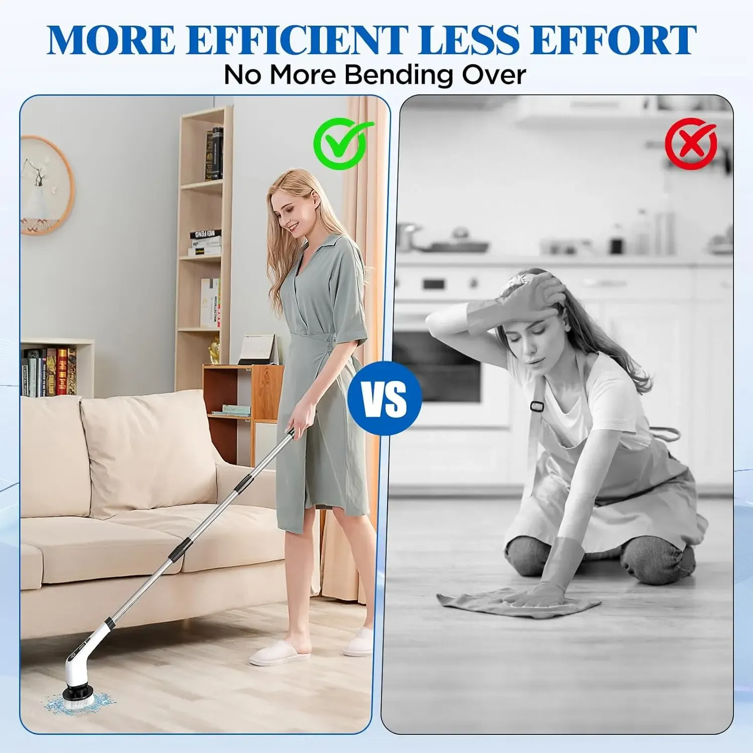 Brosse de nettoyage électrique multifonction sans fil 9 en 1 pour cuisine, salle de bain et toilettes 3