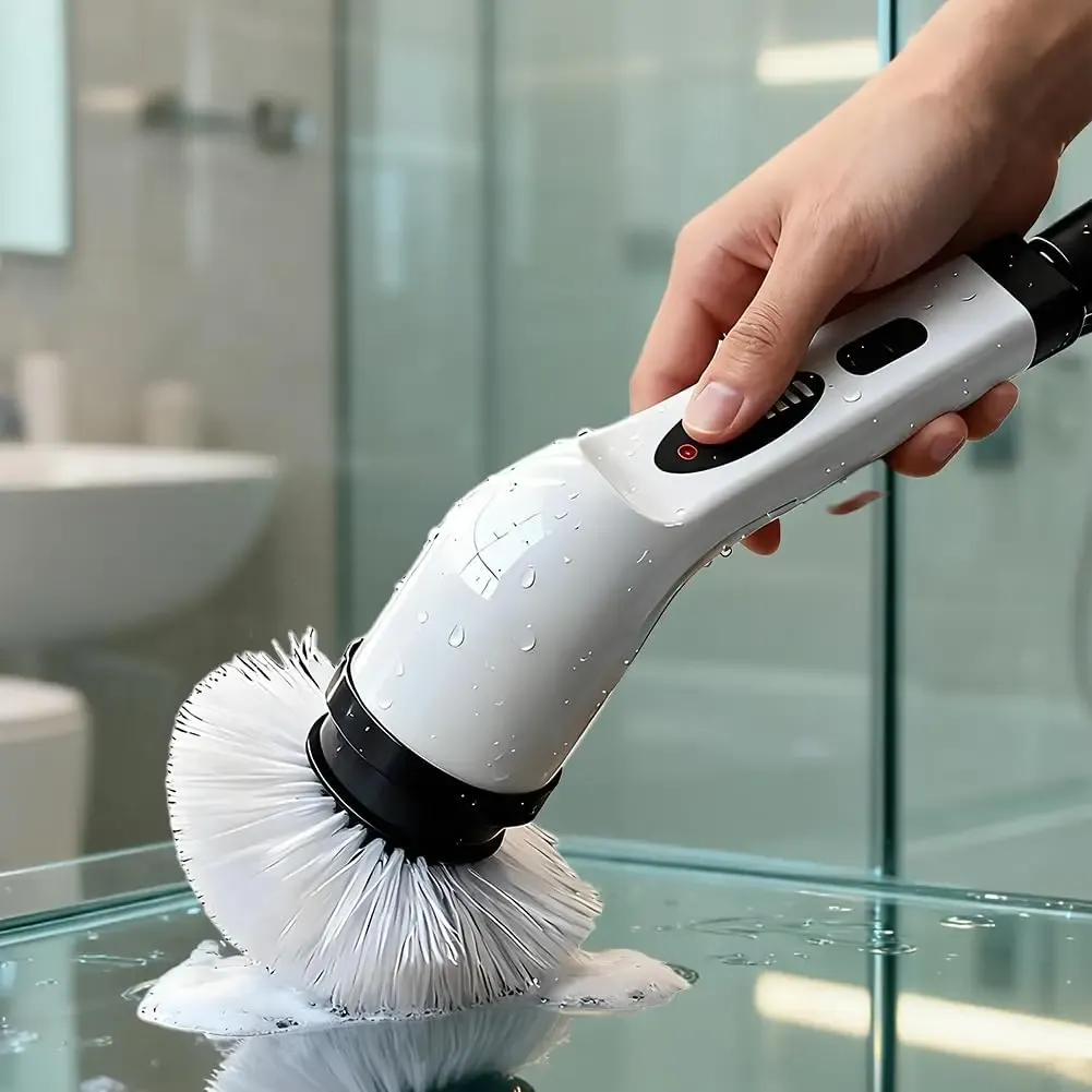 Brosse de nettoyage électrique multifonction sans fil 9 en 1 pour cuisine, salle de bain et toilettes 5