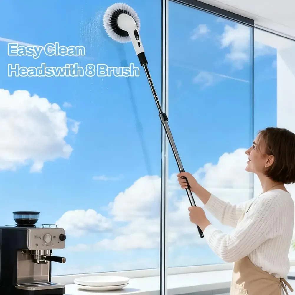 Brosse de nettoyage électrique multifonction sans fil 9 en 1 pour cuisine, salle de bain et toilettes 6
