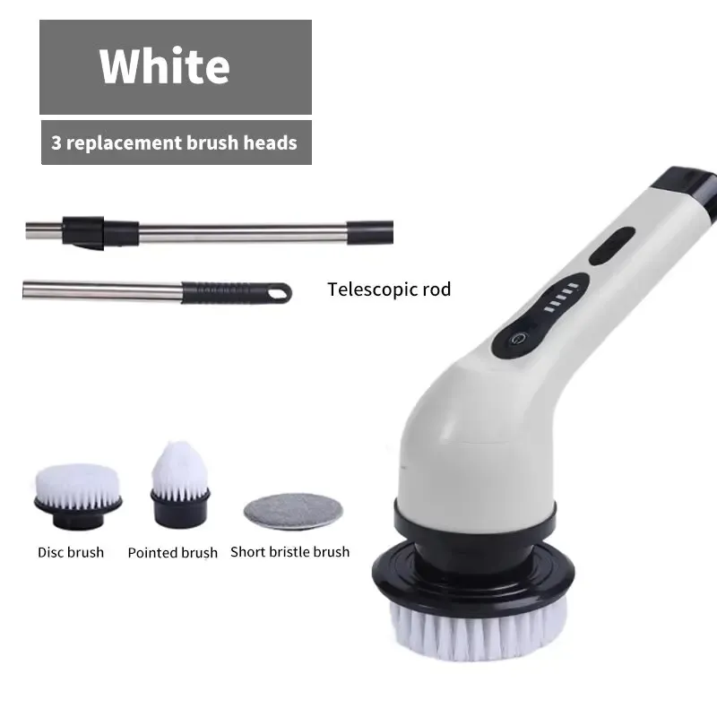 Brosse de nettoyage électrique multifonction sans fil 9 en 1 pour cuisine, salle de bain et toilettes 9