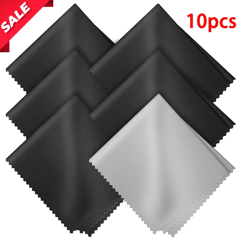 Lot de 10 chiffons en microfibre anti-rayures et antistatiques pour lunettes, téléphones, écrans et objectifs d'appareil photo - Image 1