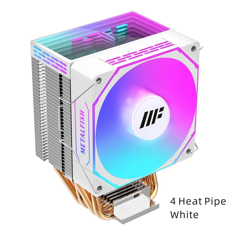 METALFISH ZH1400 Refroidisseur de processeur 4 caloducs, ventilateur PWM 4 broches silencieux ARGB, compatible Intel 1700/1200/115X/1366/2011 et AMD AM5/AM4/AM3, X99/X79 2