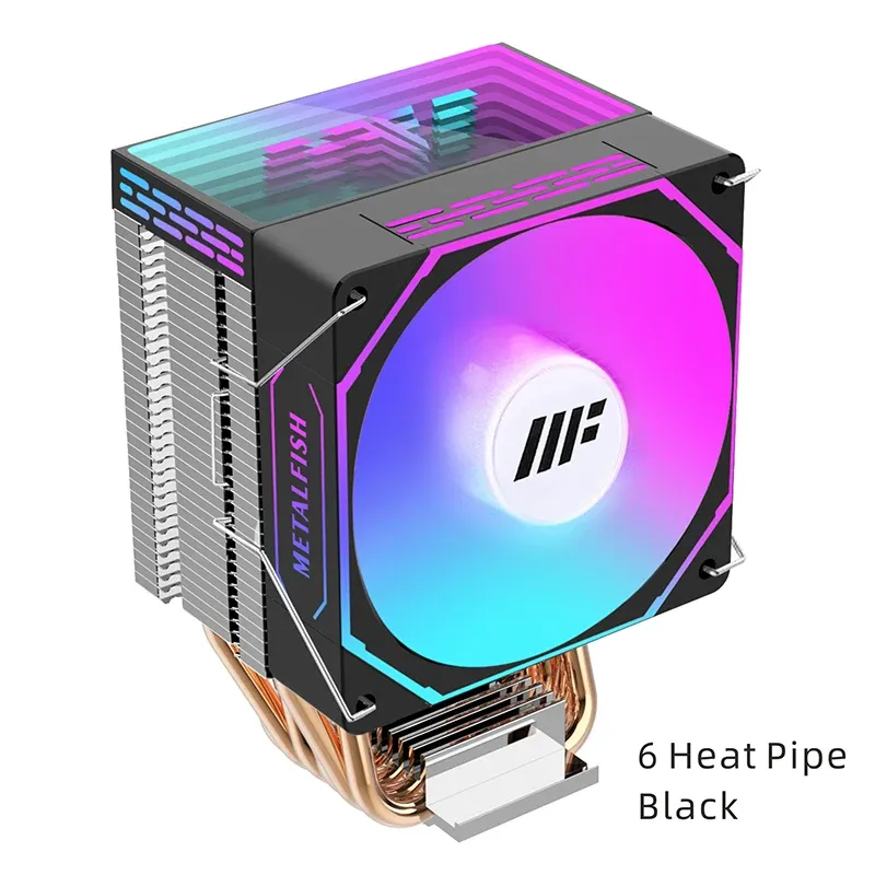 METALFISH ZH1400 Refroidisseur de processeur 4 caloducs, ventilateur PWM 4 broches silencieux ARGB, compatible Intel 1700/1200/115X/1366/2011 et AMD AM5/AM4/AM3, X99/X79 5