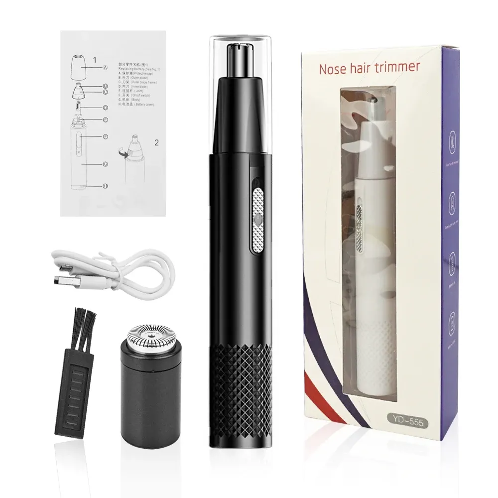 Tondeuse électrique 2 en 1 rechargeable pour cheveux et barbe, lavable, rasage 2