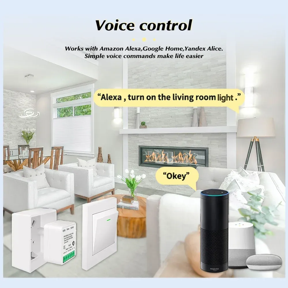 Module interrupteur intelligent WiFi/Zigbee 3.0 mini disjoncteur DIY avec minuteur à distance pour contrôle de l'éclairage, compatible Tuya Smart Life, Alexa et Google 6