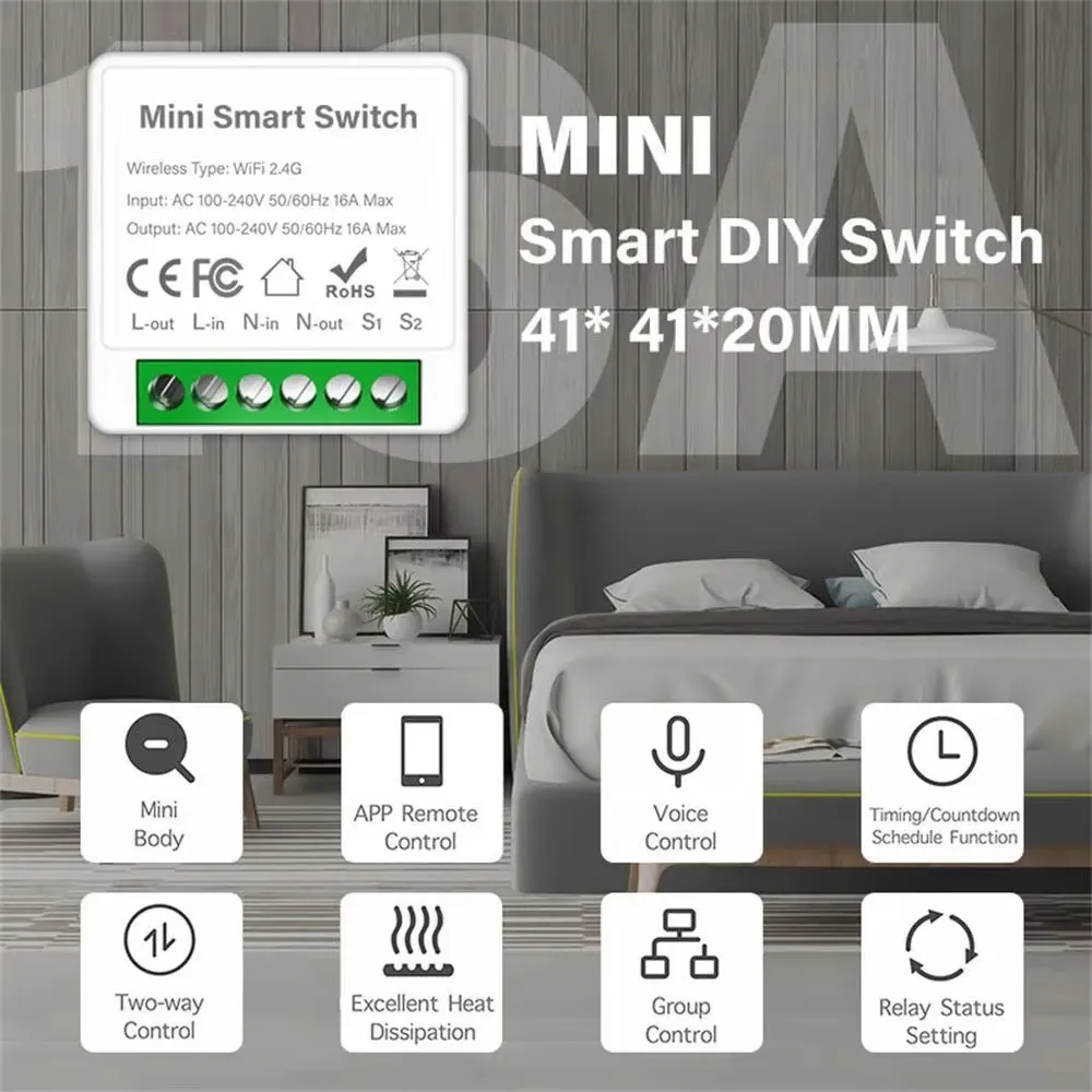 Module interrupteur intelligent WiFi Zigbee, vue détaillée