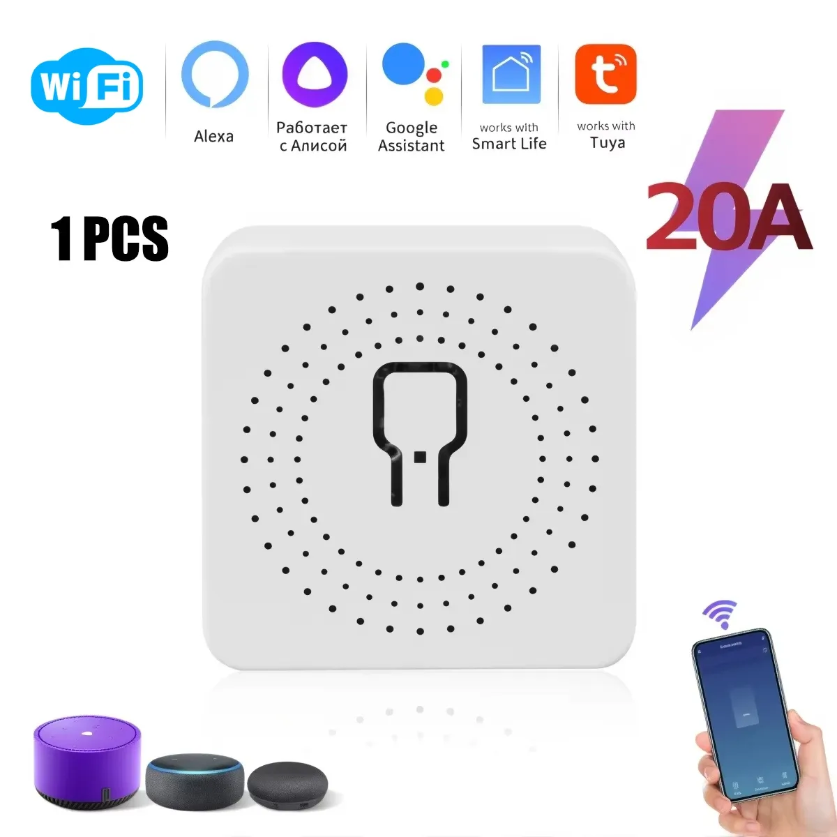 Module interrupteur intelligent WiFi/Zigbee 3.0 mini disjoncteur DIY avec minuteur à distance pour contrôle de l'éclairage, compatible Tuya Smart Life, Alexa et Google 8