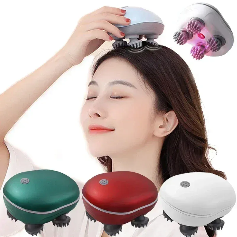 Masseur électrique pour le cuir chevelu à lumière rouge, outil de relaxation corporelle et musculaire