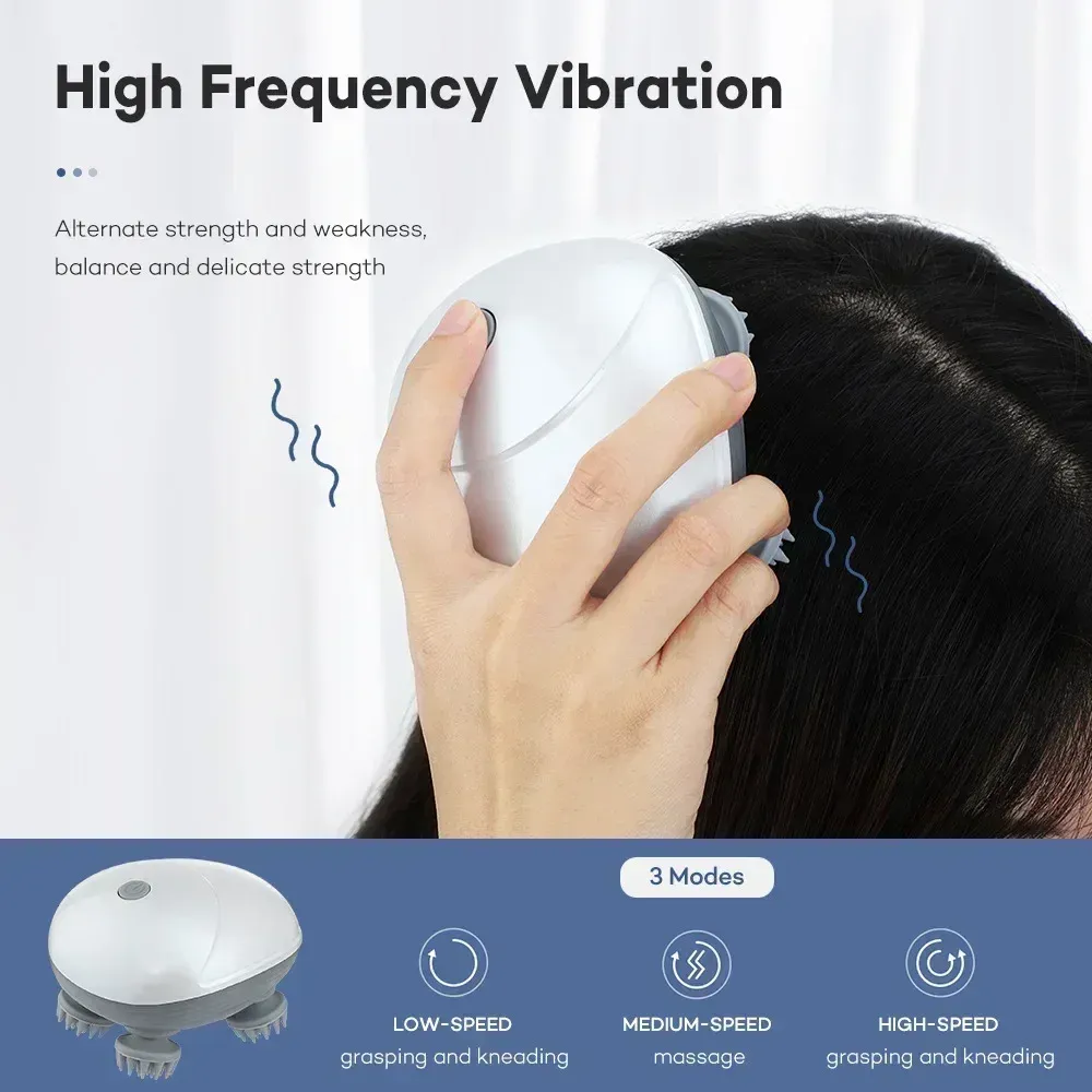 Masseur électrique pour le cuir chevelu à lumière rouge, outil de relaxation corporelle et musculaire 4
