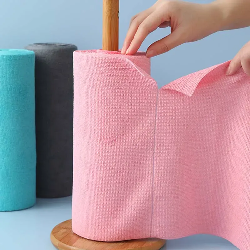 Rouleau de chiffons de nettoyage en microfibre détachables, torchons de cuisine réutilisables et anti-graisse à séchage rapide 5