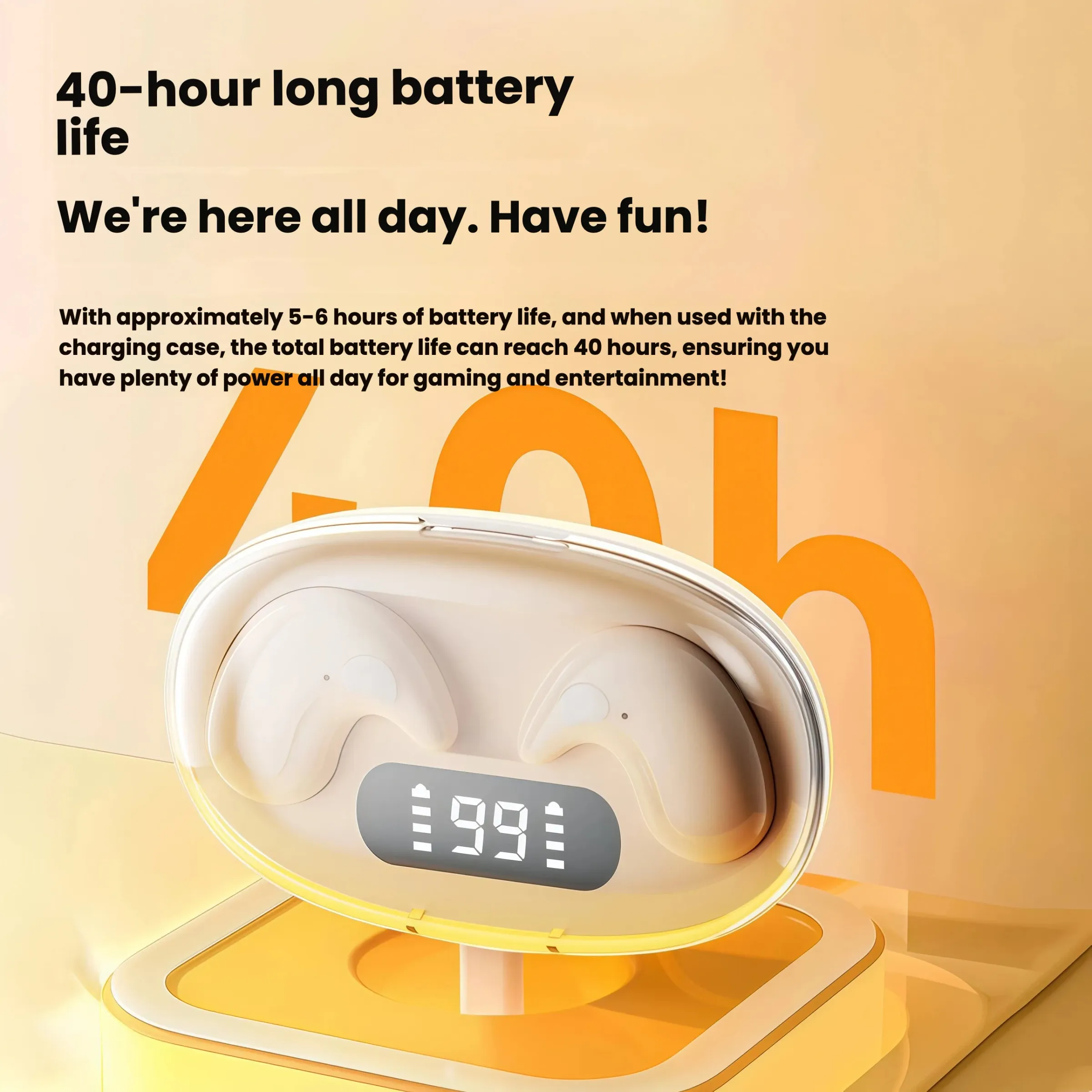 Écouteurs de sommeil TWS X55 LED – Bluetooth sans fil, son stéréo Hi-Fi, microphone intégré, réduction du bruit, étanches 4