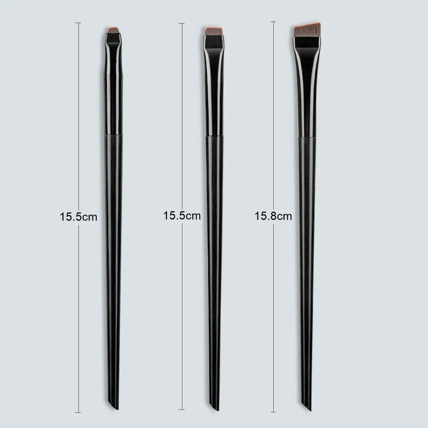 Ensemble de 3 outils de maquillage portables : lame fine pour eyeliner, brosse à sourcils et pinceau contour 4
