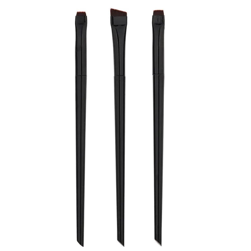 Ensemble de 3 outils de maquillage portables : lame fine pour eyeliner, brosse à sourcils et pinceau contour 8
