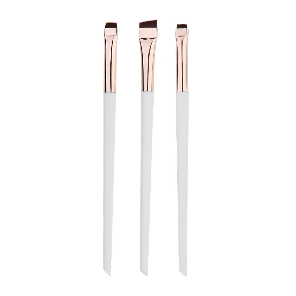 Ensemble de 3 outils de maquillage portables : lame fine pour eyeliner, brosse à sourcils et pinceau contour 9