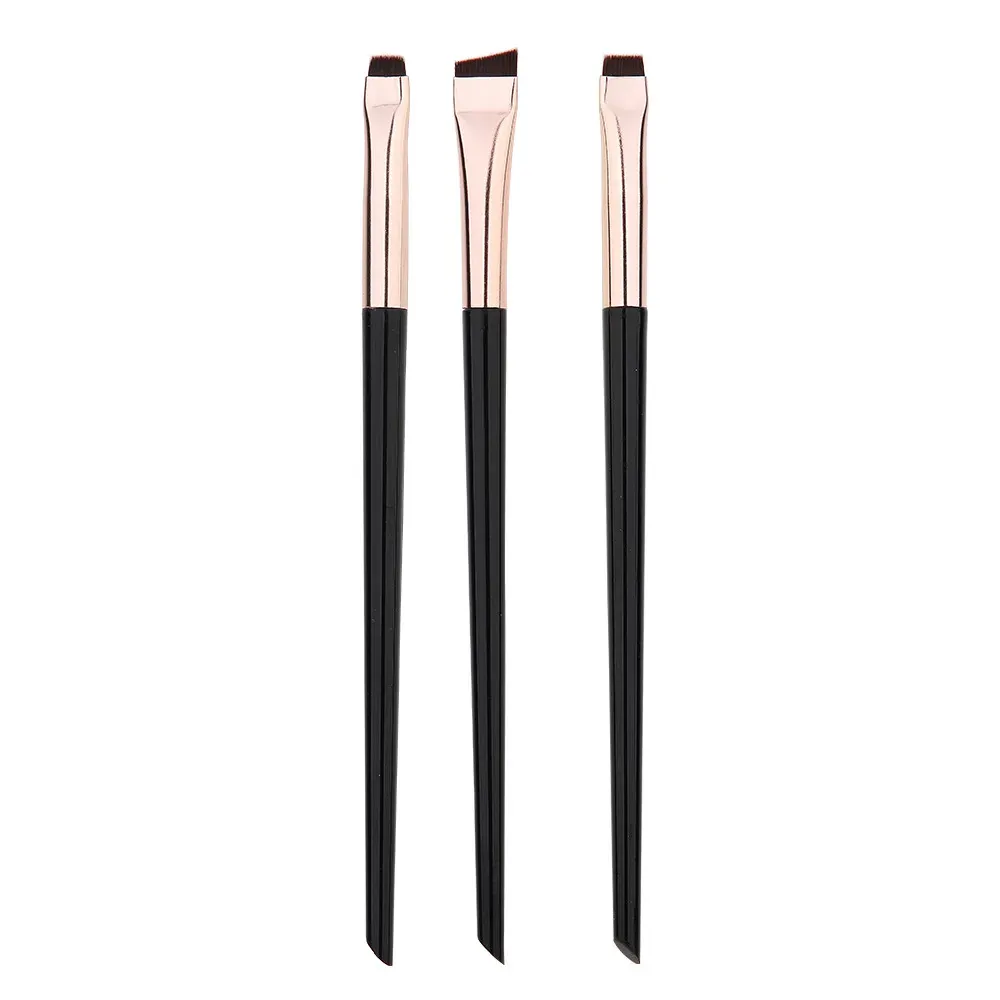 Ensemble de 3 outils de maquillage portables : lame fine pour eyeliner, brosse à sourcils et pinceau contour 7