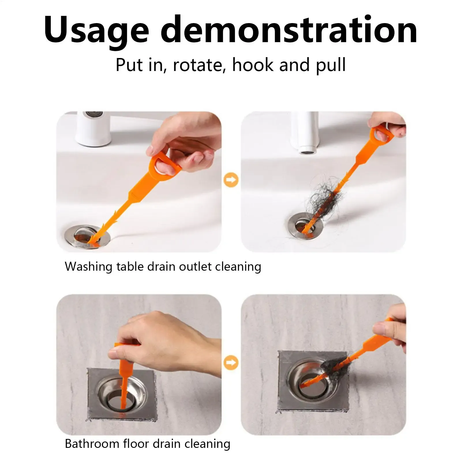 Déboucheur de drain et filtre à cheveux pour salle de bain, cuisine, baignoires et douches 5