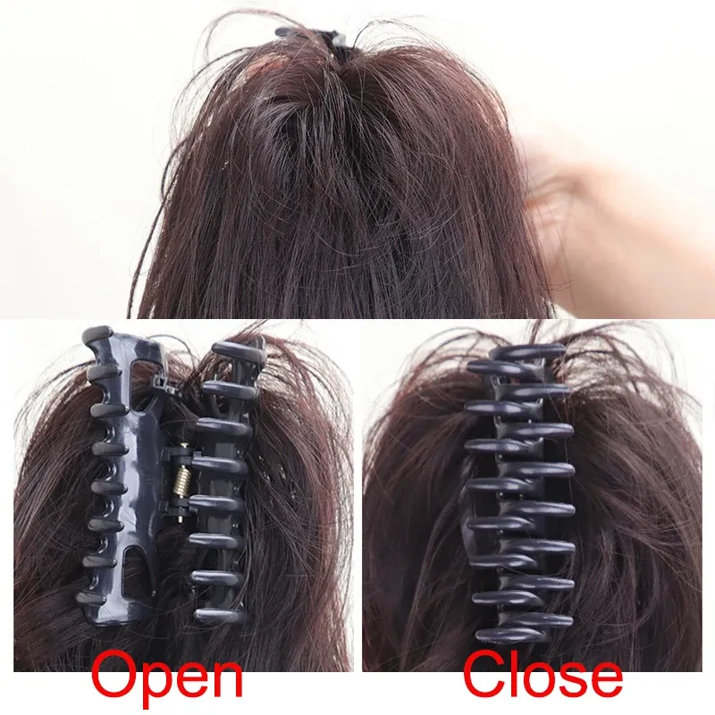 Pince à queue de cheval synthétique bouclée de 30 cm, extension courte pour femmes, disponible en noir, brun et blond 5