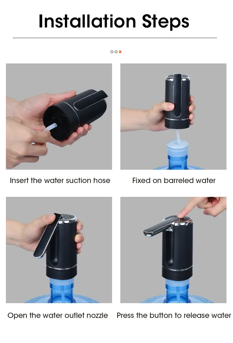 Distributeur d'eau pliable automatique, détail fonctionnel