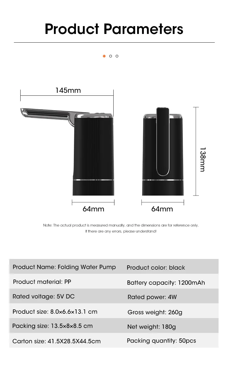 Distributeur d'eau pliable automatique, vue complète