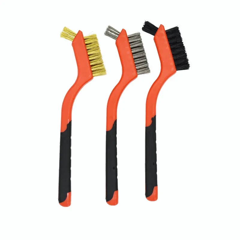 Brosse de polissage en laiton, détail du manche