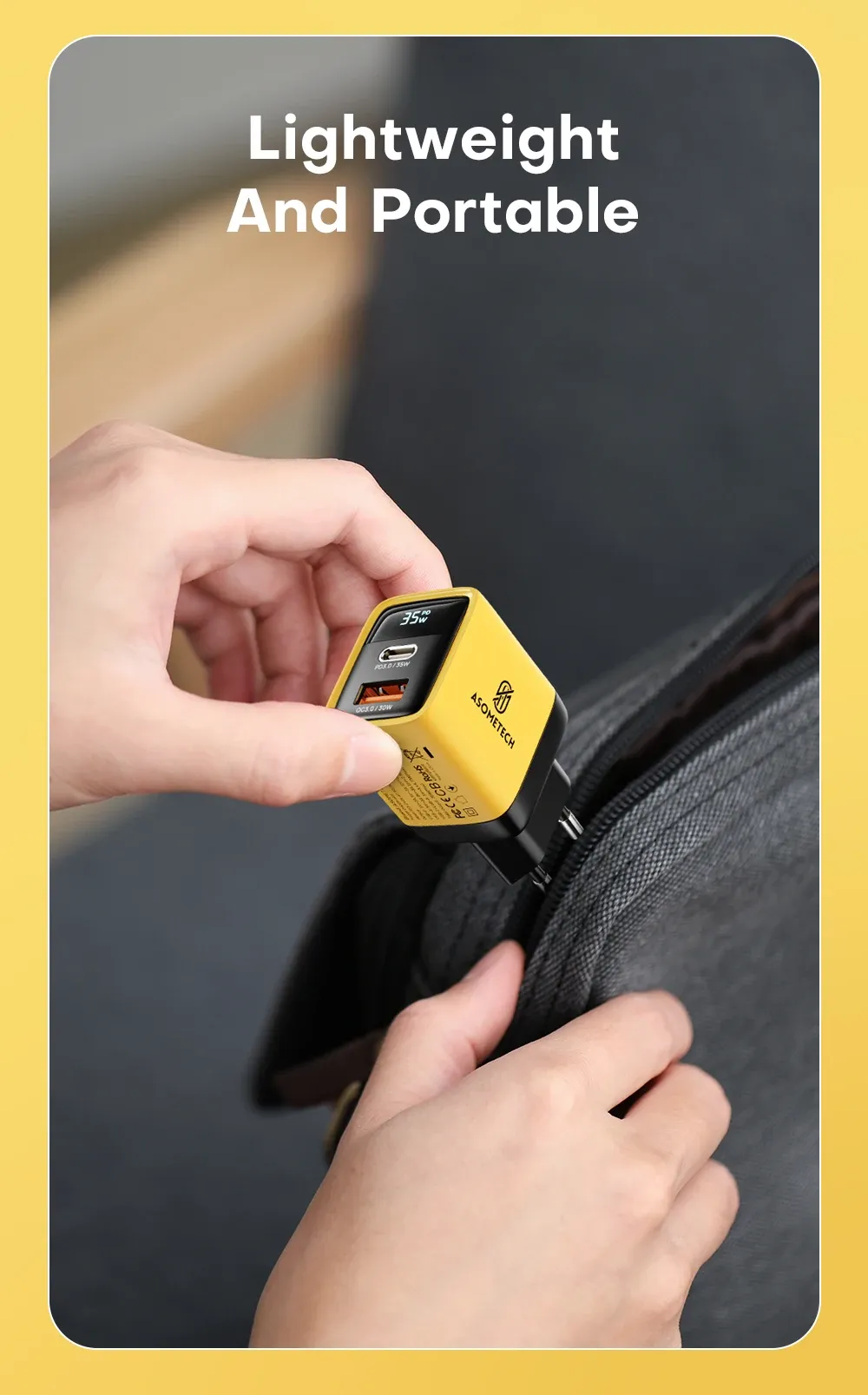 Chargeur connecté à un appareil