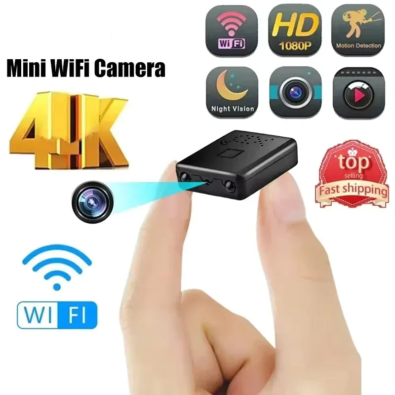 Mini caméra WiFi 4K Full HD à vision nocturne, surveillance à distance et enregistrement vidéo étanche 1