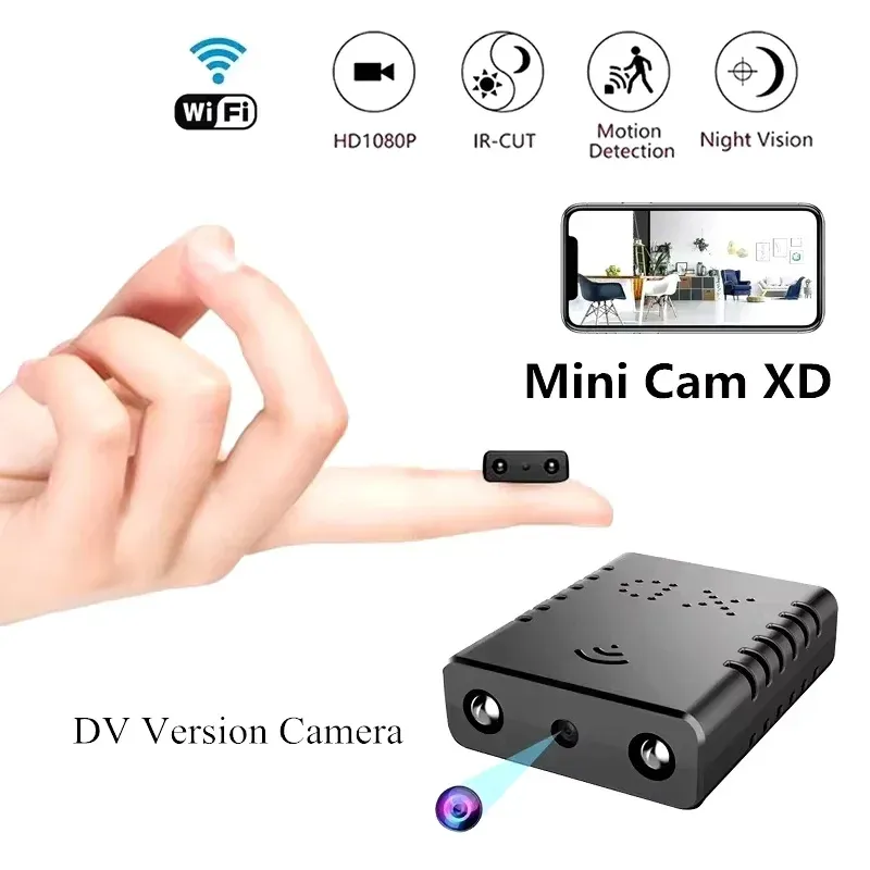 Mini caméra WiFi 4K Full HD à vision nocturne, surveillance à distance et enregistrement vidéo étanche 2