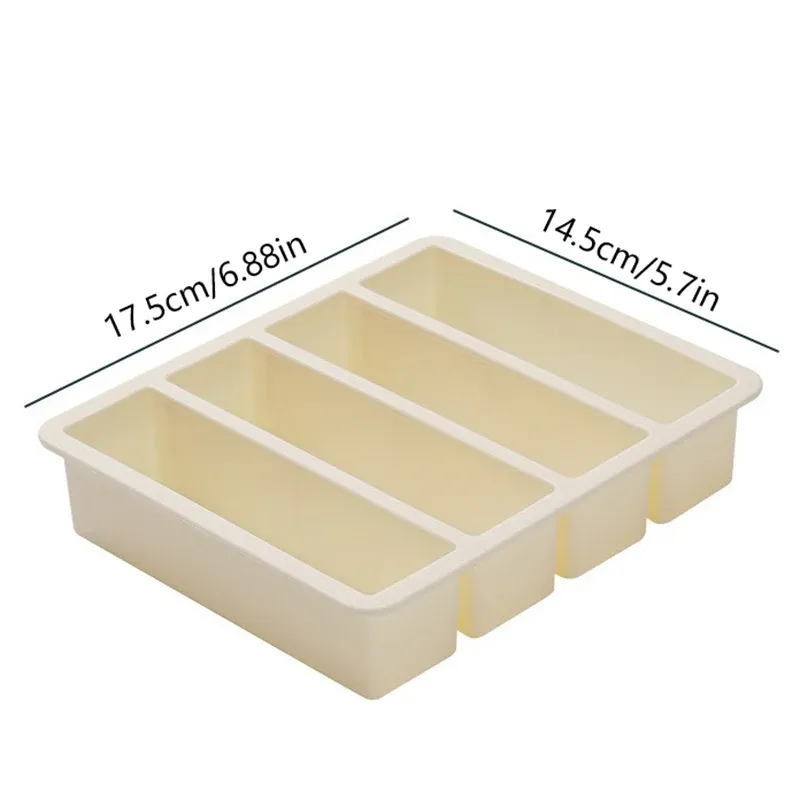 Bacs de congélation en silicone, grand format pour aliments, sauces et repas, avec couvercle, extra large, moules à glaçons et à soupe, bac 4 cubes, 1 pièce 6
