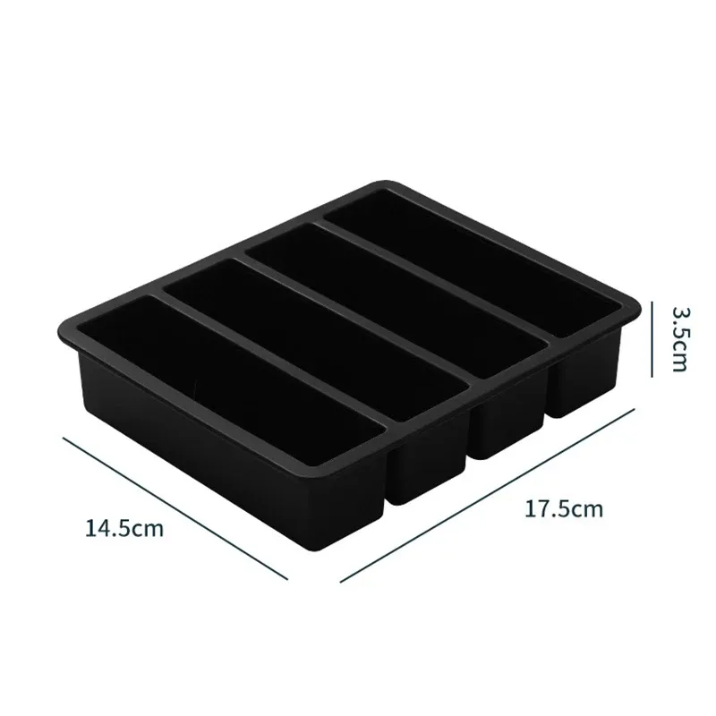 Bacs de congélation en silicone, grand format pour aliments, sauces et repas, avec couvercle, extra large, moules à glaçons et à soupe, bac 4 cubes, 1 pièce 7