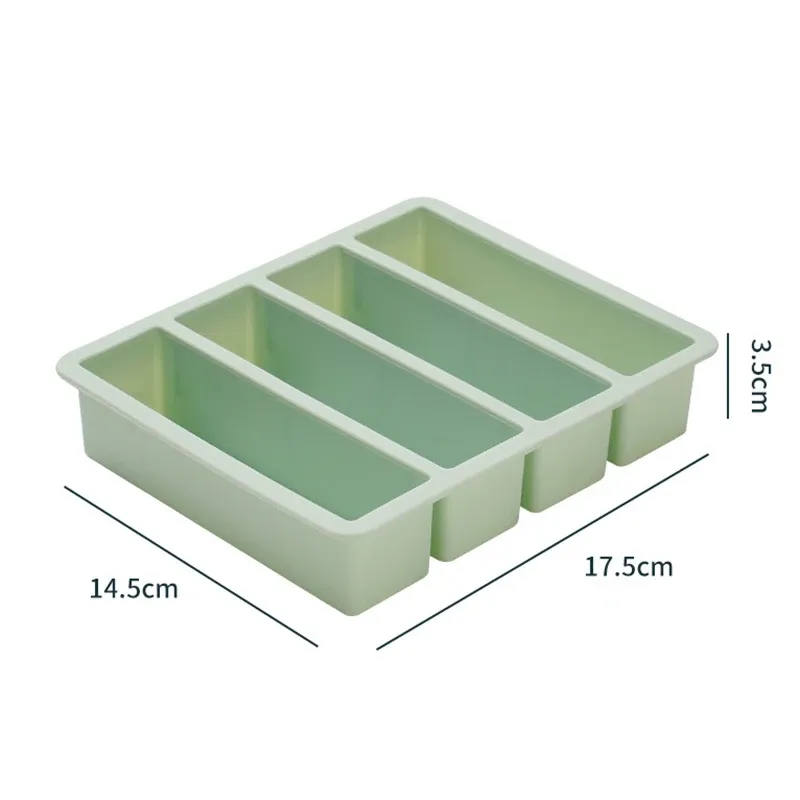 Bacs de congélation en silicone, grand format pour aliments, sauces et repas, avec couvercle, extra large, moules à glaçons et à soupe, bac 4 cubes, 1 pièce 12