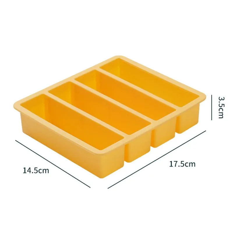 Bacs de congélation en silicone, grand format pour aliments, sauces et repas, avec couvercle, extra large, moules à glaçons et à soupe, bac 4 cubes, 1 pièce 13
