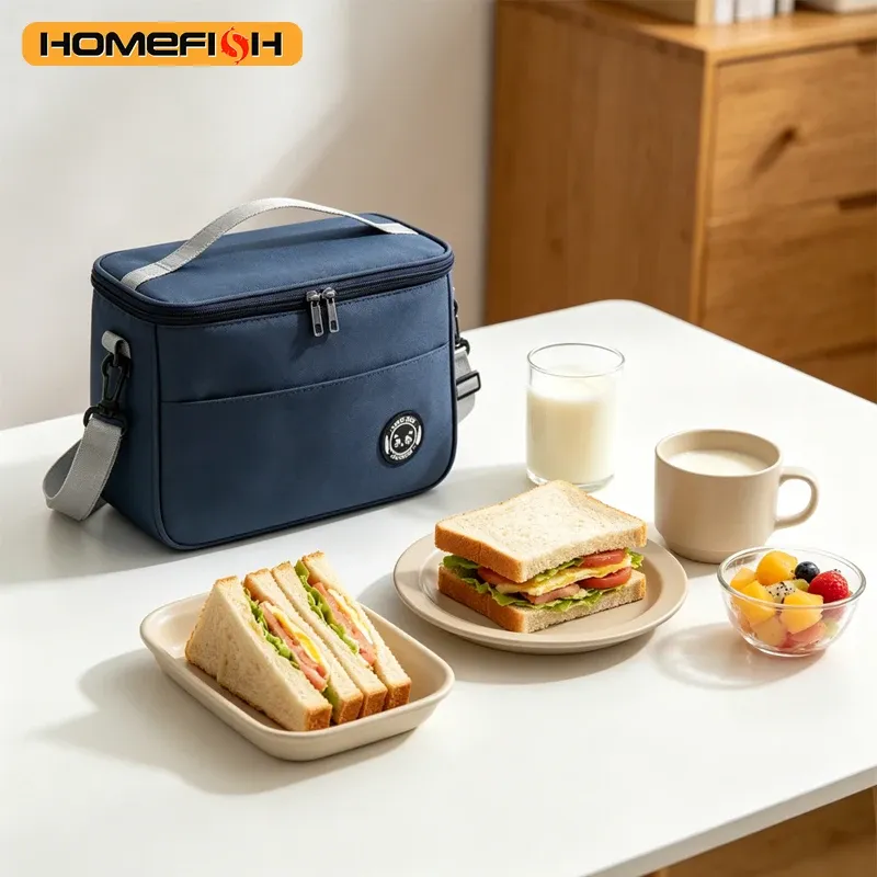 Sac isotherme pour bento avec bandoulière en aluminium épais