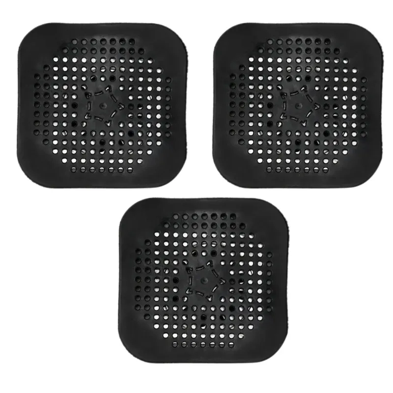Lot de 3 filtres de vidange en silicone anti-blocage pour évier, baignoire et douche 8