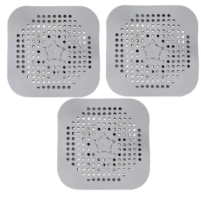 Lot de 3 filtres de vidange en silicone anti-blocage pour évier, baignoire et douche 7