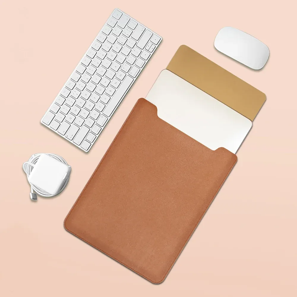 Housse pour ordinateur portable 13 à 16 pouces en simili cuir PU, avec tapis de souris et accessoires 3