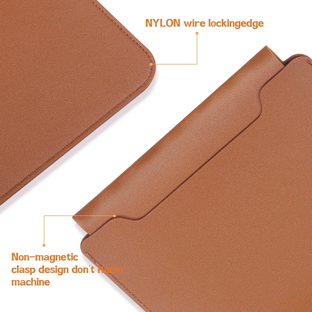 Housse pour ordinateur portable 13 à 16 pouces en simili cuir PU, avec tapis de souris et accessoires 5