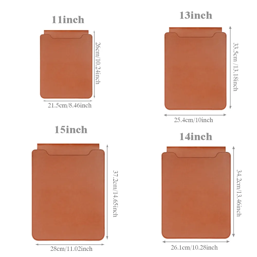 Housse pour ordinateur portable 13 à 16 pouces en simili cuir PU, avec tapis de souris et accessoires 6