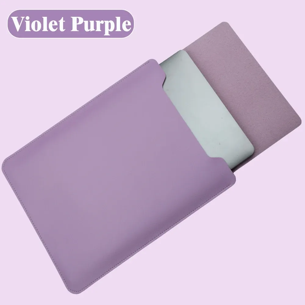 Housse pour ordinateur portable 13 à 16 pouces en simili cuir PU, avec tapis de souris et accessoires 15