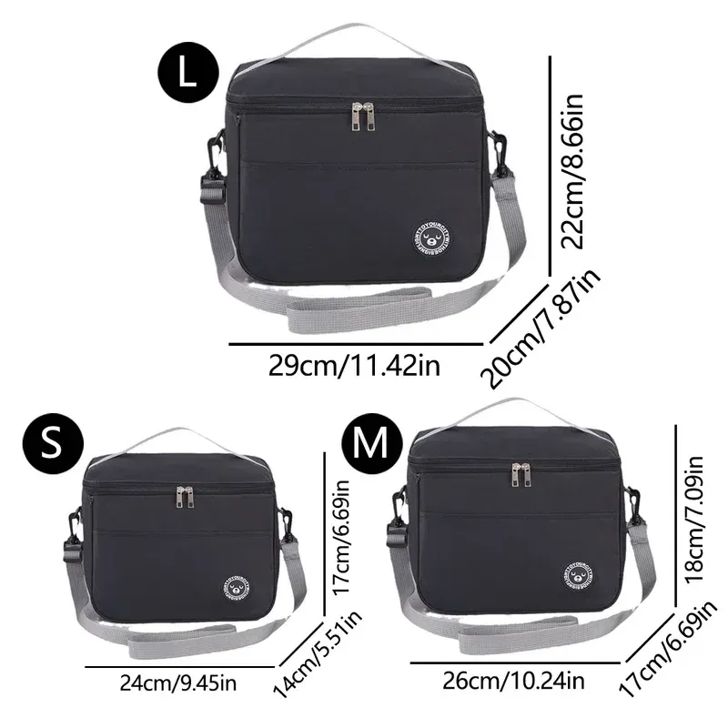 Sac isotherme carré en aluminium épais, boîte à repas pour bureau et étudiants, grand format (L) 2
