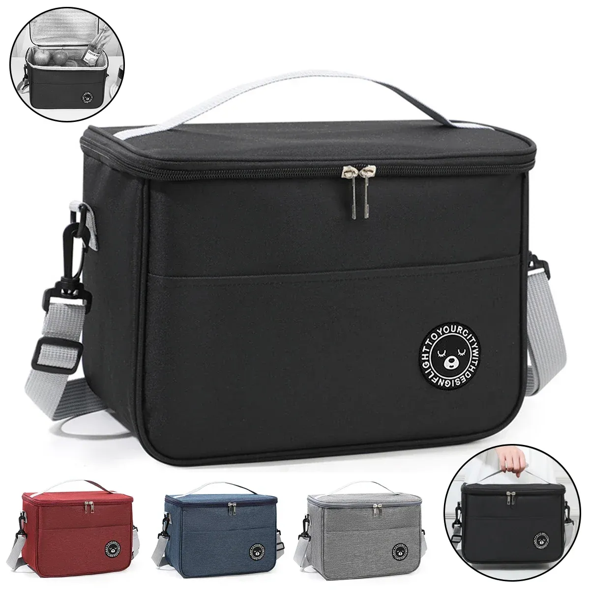 Sac isotherme carré en aluminium épais, vue principale