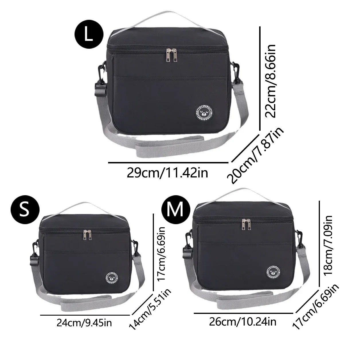 Sac isotherme carré, détail du design