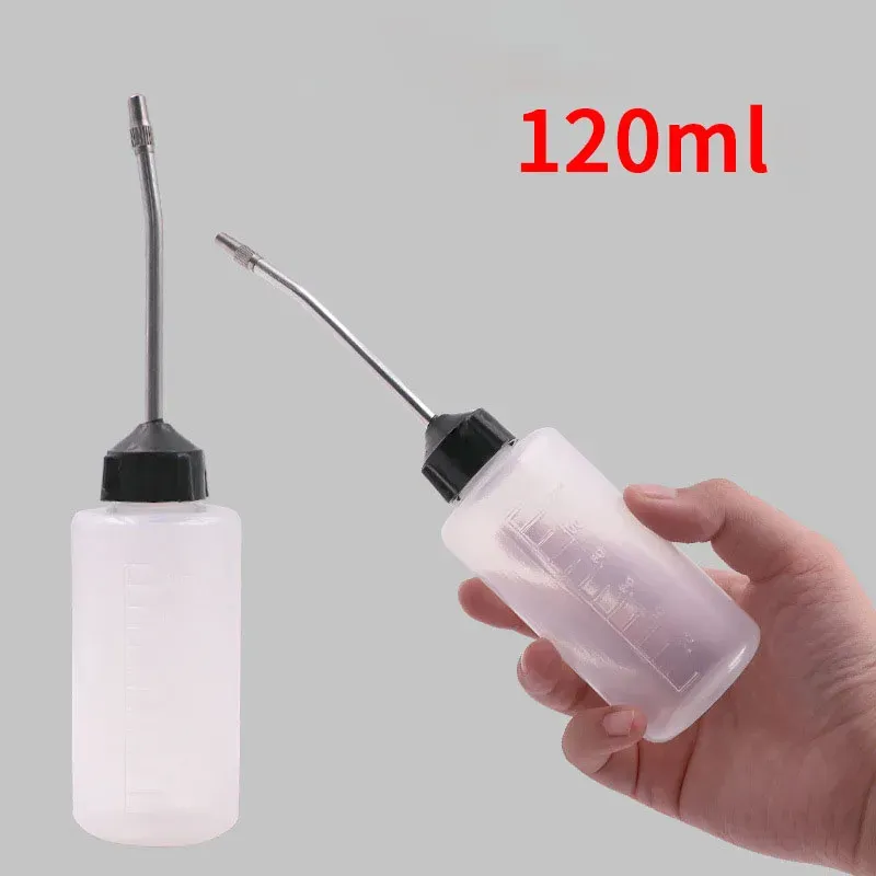 Burette d'huile pour machine à coudre 120 ml, bec en fer avec capuchon et embout long en plastique 1