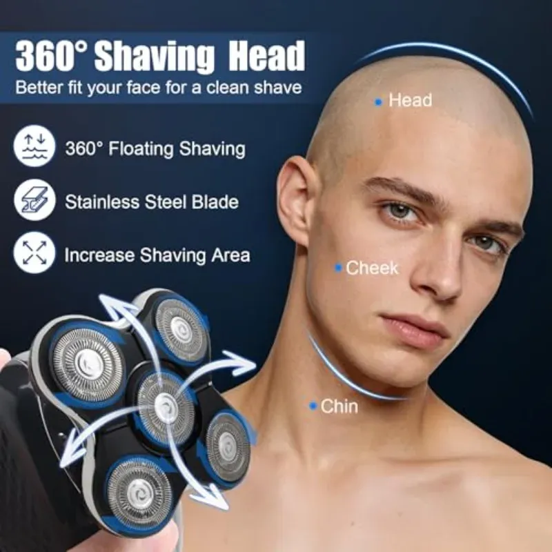 Têtes de rasoir de rechange compatibles avec Balder XR7000, RX5 et XR1500, lot de 5 têtes flottantes à double lame pour rasoir électrique homme, utilisable à sec et sous l'eau 3