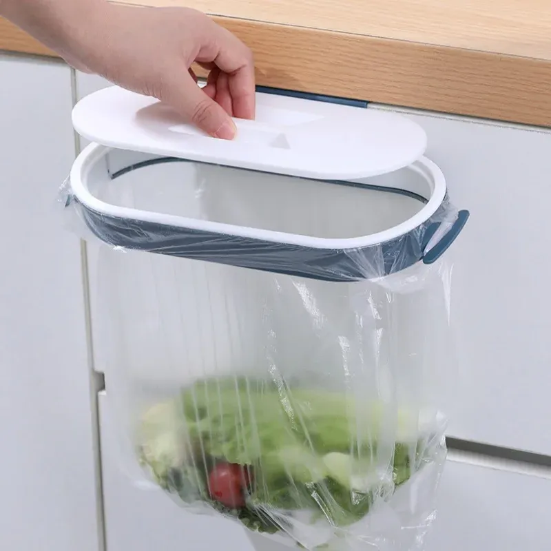 Support de sac poubelle suspendu polyvalent, organisateur mural pour sous-évier de cuisine, range-tout pour portes d'armoire - Image 1