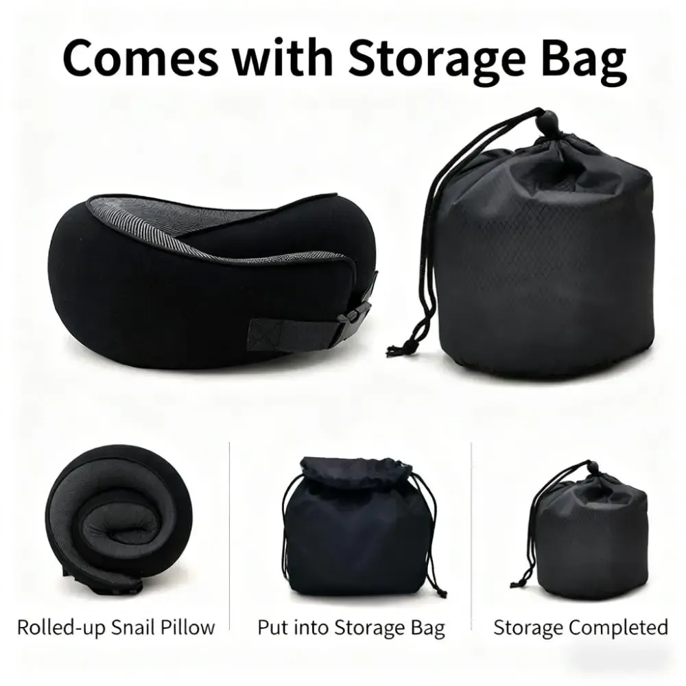 Oreiller cervical en U à mémoire de forme, pliable, idéal pour les voyages et la sieste 3