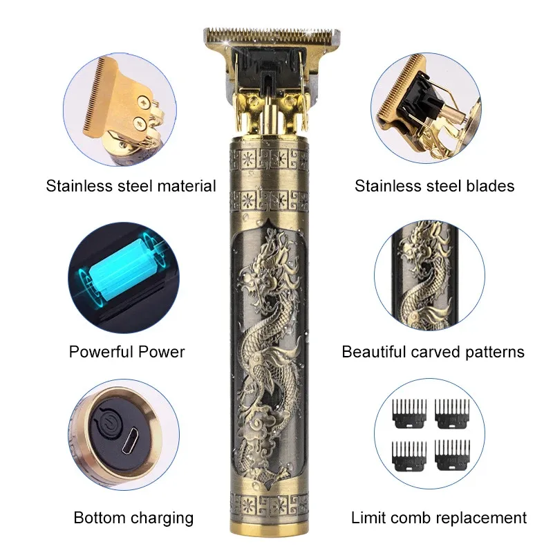 Tondeuse à cheveux électrique professionnelle sans fil USB, kit de toilettage, tondeuse à barbe, coupe de cheveux 3