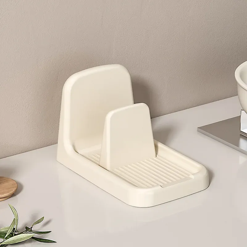 Organisateur de couvercles de casserole empilable en plastique, support de rangement de cuisine peu encombrant pour plusieurs couvercles et ustensiles de cuisine 9
